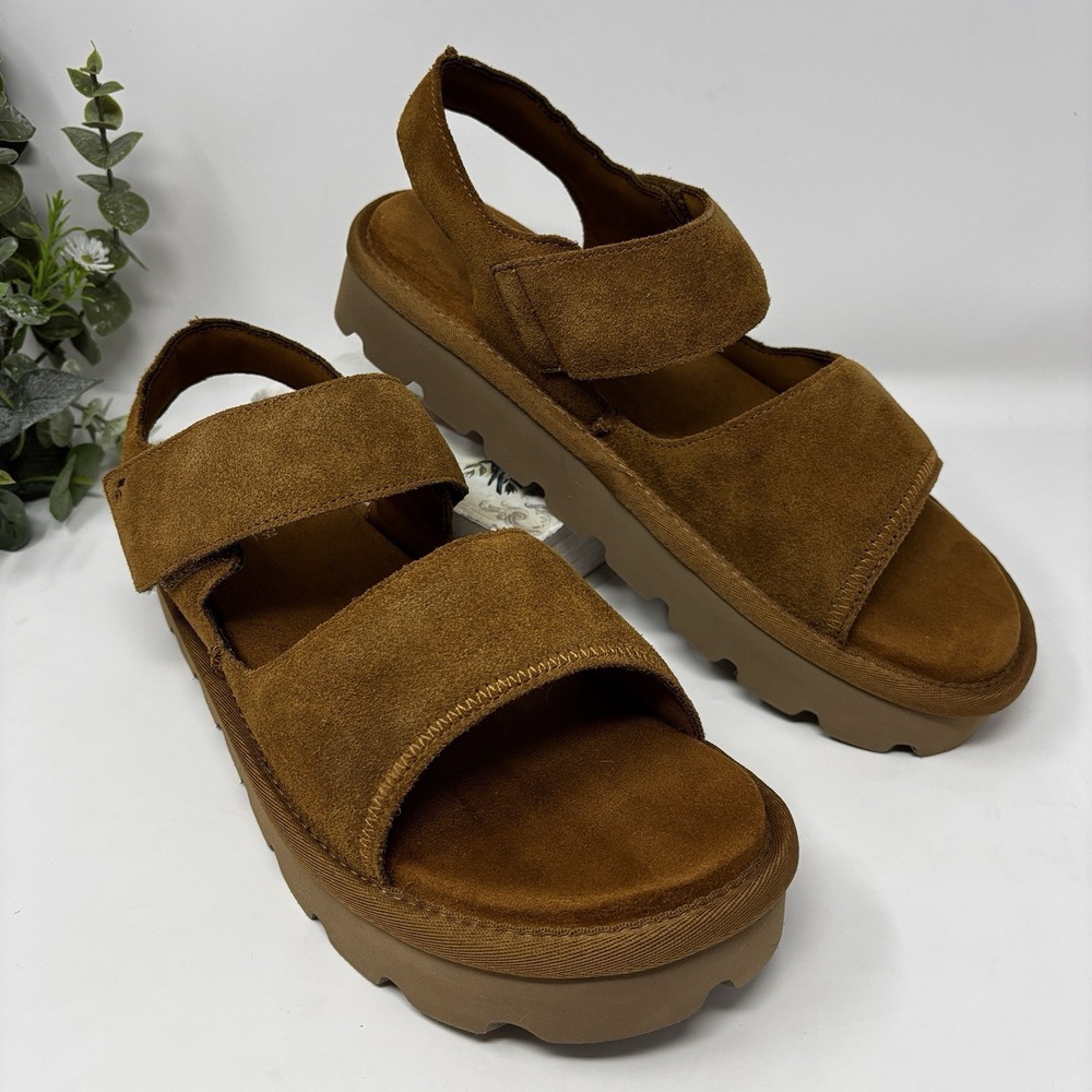 Koolaburra by UGG Tizz Sandals Women's 12 Chestnut Suede NIB 1167750